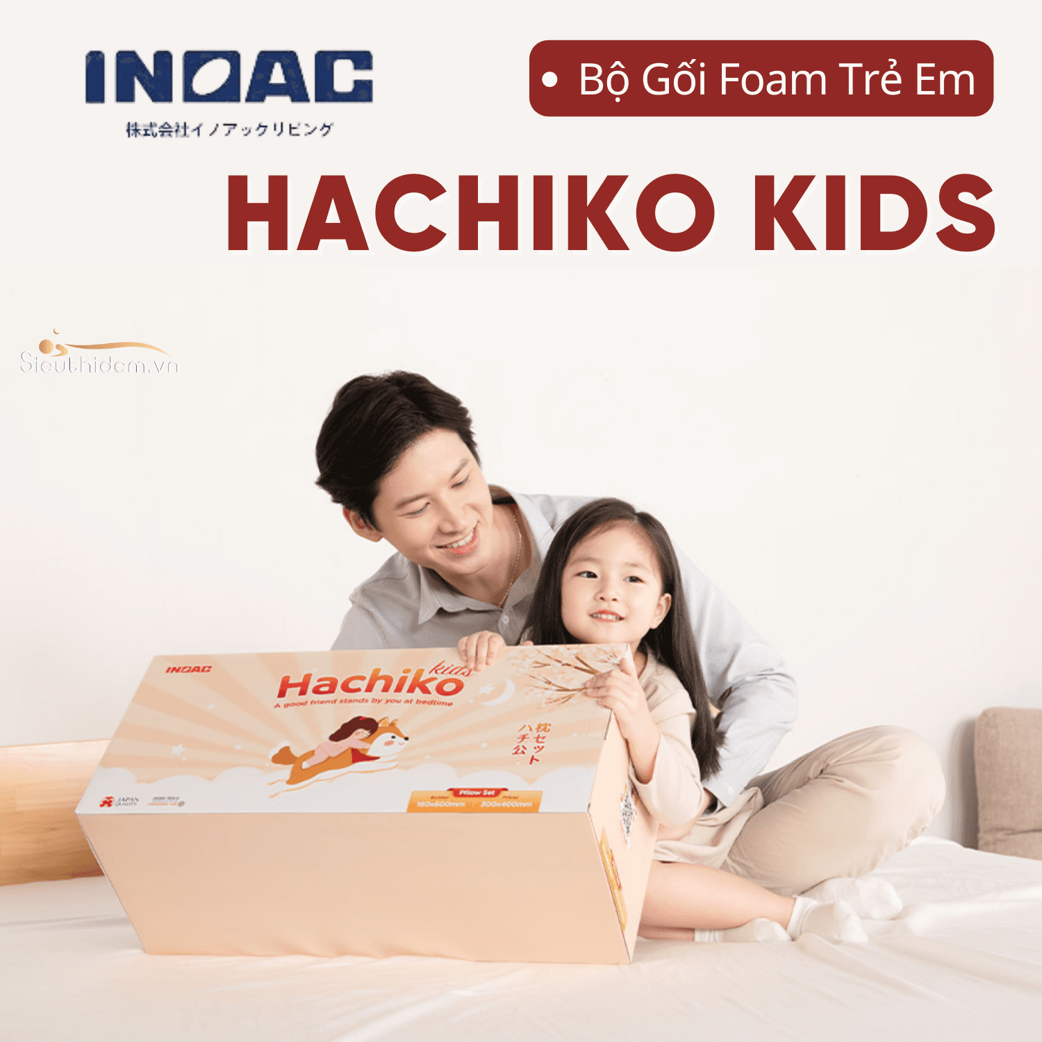 Bộ Gối Foam Trẻ Em Hachiko Kids