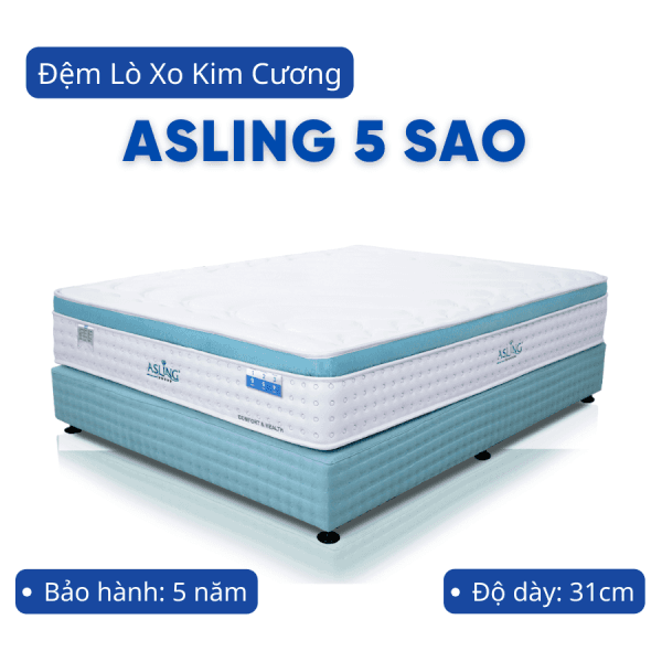 Đệm lò xo Kim Cương Asling 5 sao