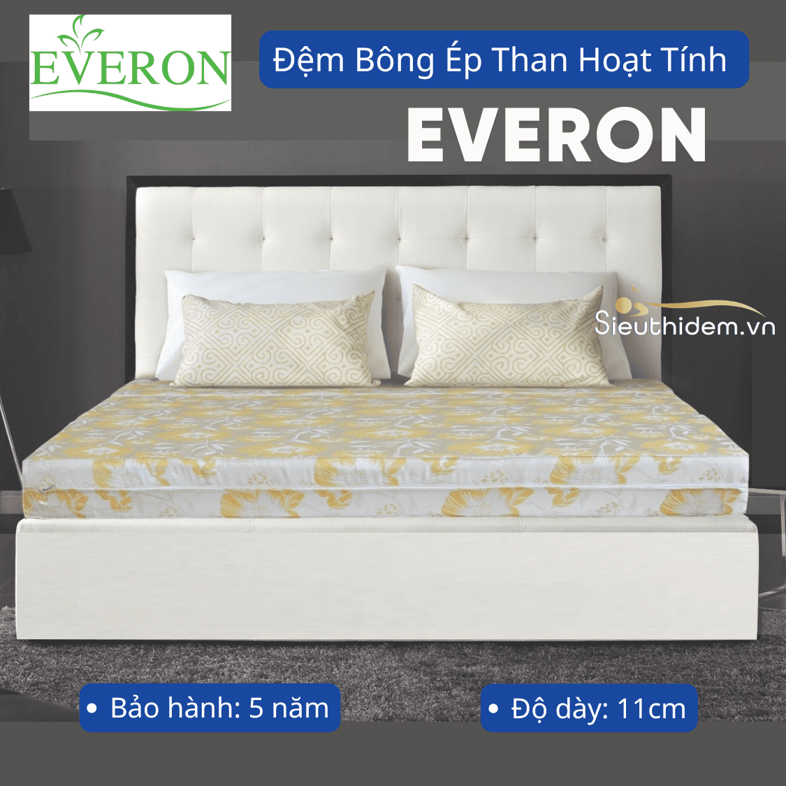 Đệm bông ép Everon than hoạt tính