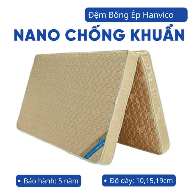 Đệm bông Nano chống khuẩn Hanvico